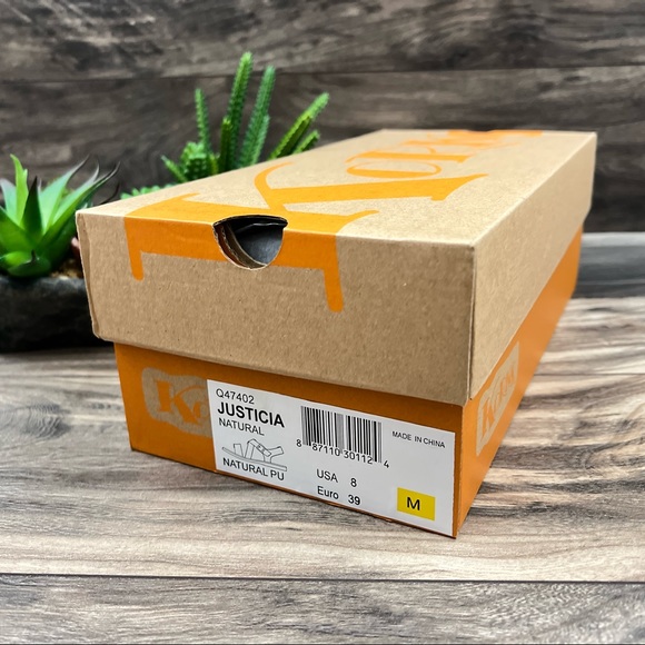 NIB Korks By Kork Ease Justicia Strappy Flat Sandal Natural PU - Picture 11 of 12